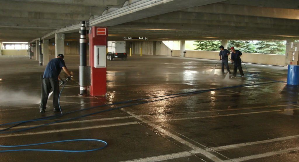 car park pressure washing